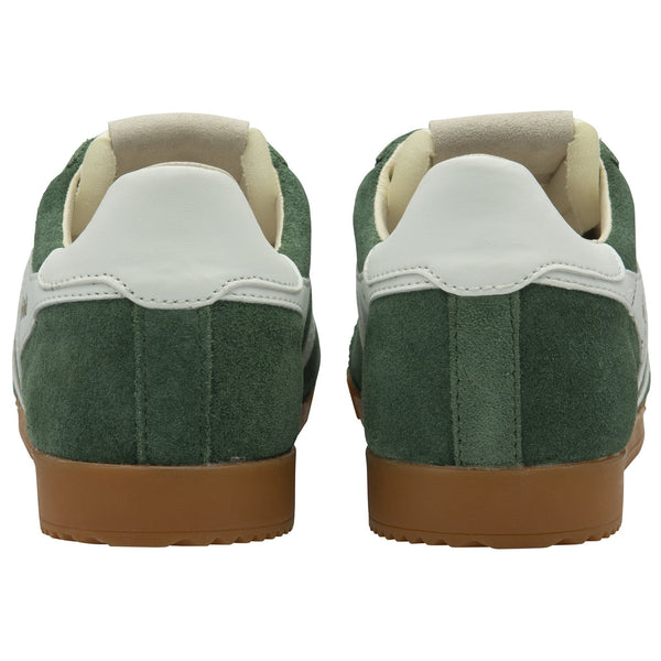 Gola Elan Ladies Evergreen/White Leather Lace Up Trainers-elevate your sole