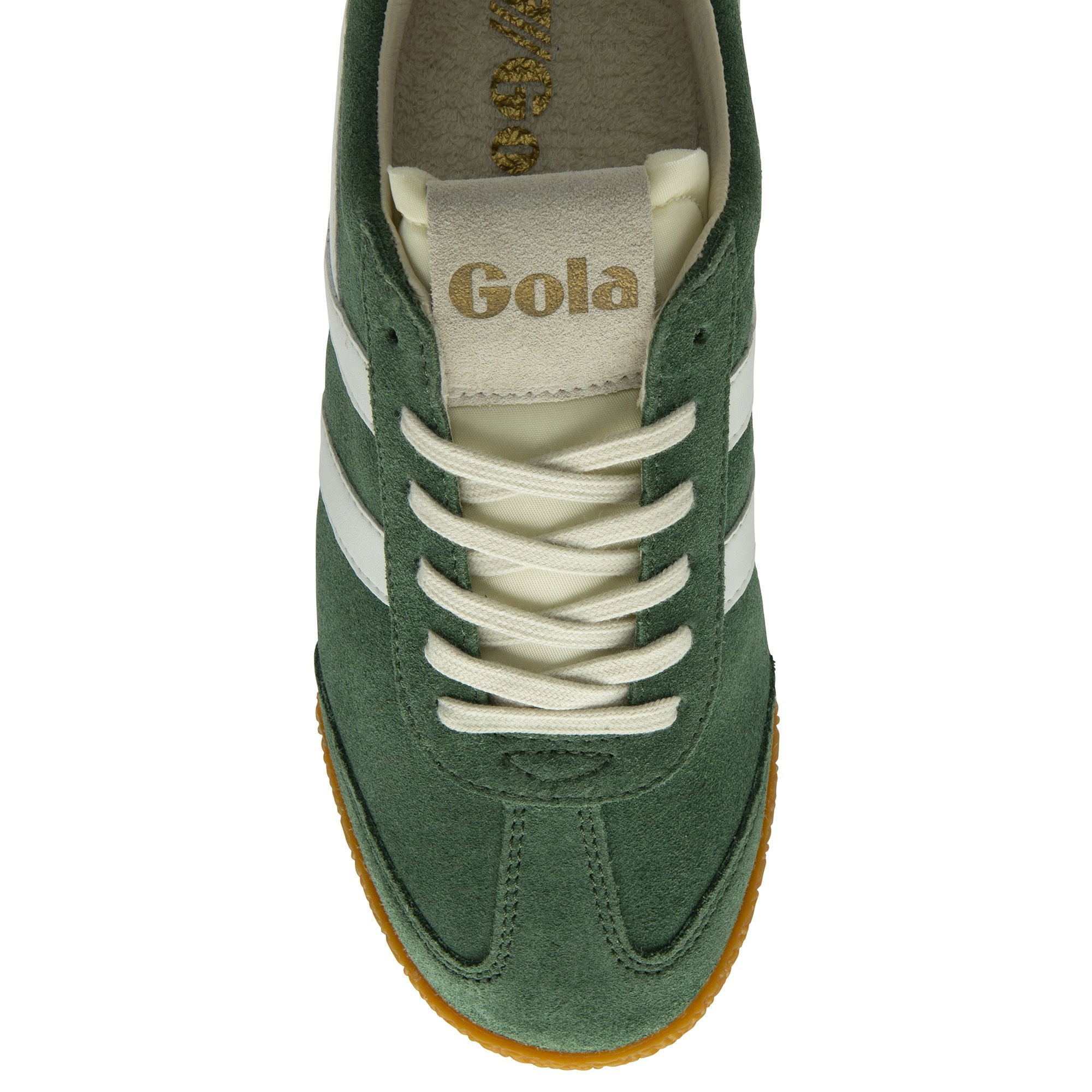Gola Elan Ladies Evergreen/White Leather Lace Up Trainers-elevate your sole