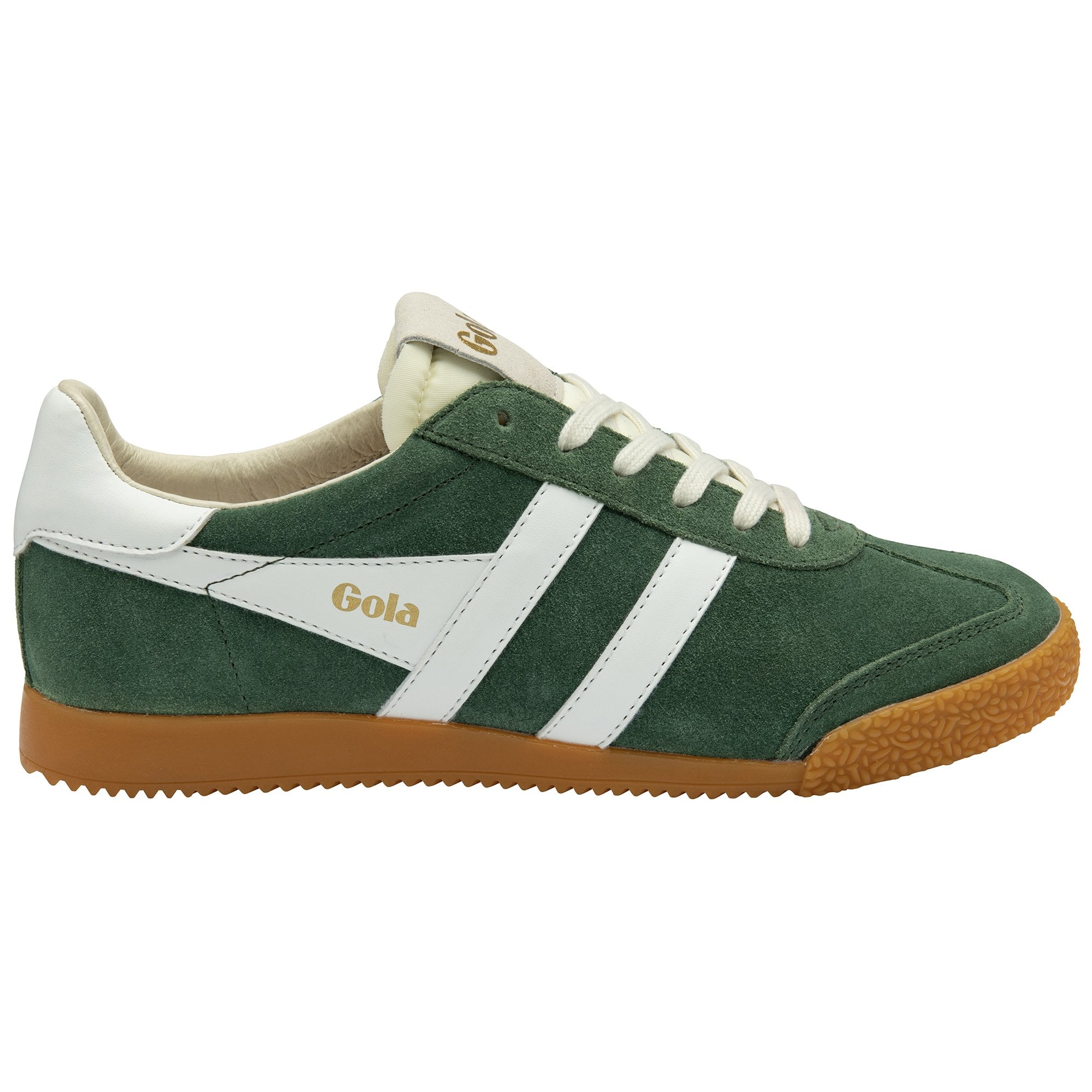 Gola Elan Ladies Evergreen/White Leather Lace Up Trainers-elevate your sole