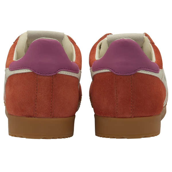 Gola Elan Ladies Hot Coral/Off White/Fuchsia Leather Lace Up Trainers-elevate your sole