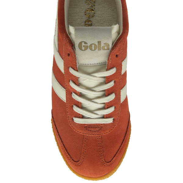 Gola Elan Ladies Hot Coral/Off White/Fuchsia Leather Lace Up Trainers-elevate your sole