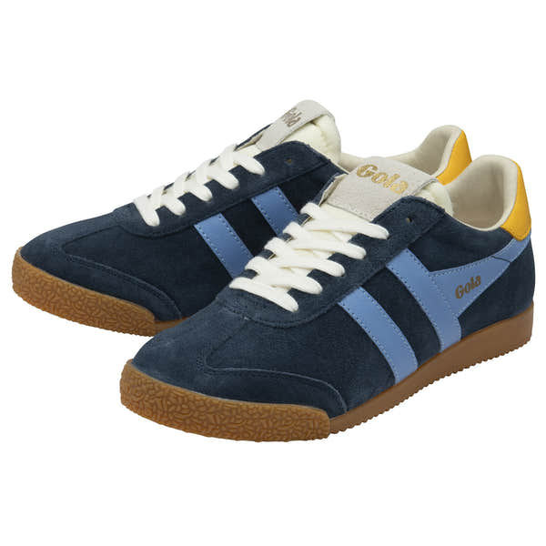 Gola Elan Ladies Navy/Vista Blue/Sun Suede Lace Up Trainers-elevate your sole