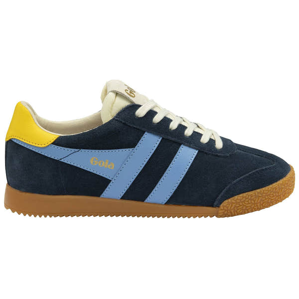 Gola Elan Ladies Navy/Vista Blue/Sun Suede Lace Up Trainers-elevate your sole