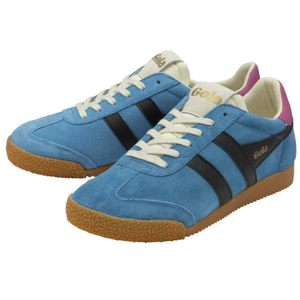 Gola Elan Ladies Santorini/Black/Fuchsia Leather Lace Up Trainers-elevate your sole