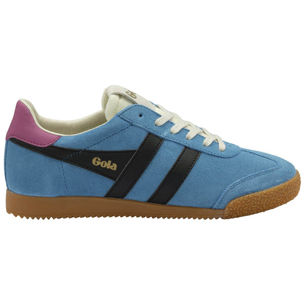 Gola Elan Ladies Santorini/Black/Fuchsia Leather Lace Up Trainers-elevate your sole