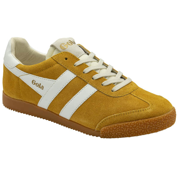 Gola Elan Ladies Sun/White Leather Lace Up Trainers-elevate your sole