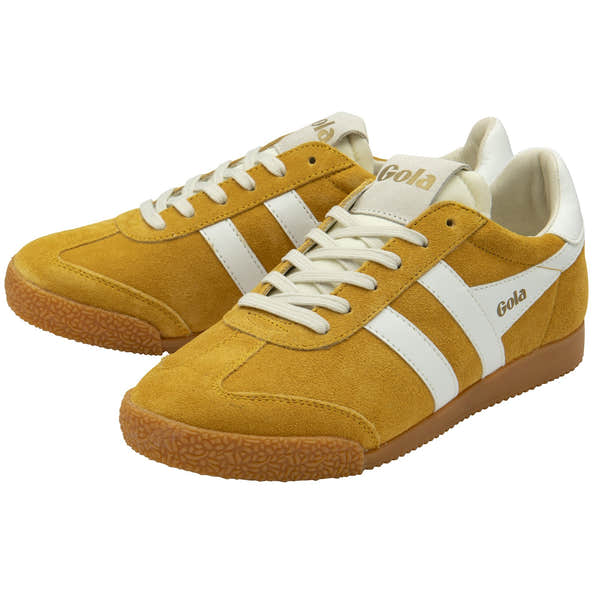 Gola Elan Ladies Sun/White Leather Lace Up Trainers-elevate your sole