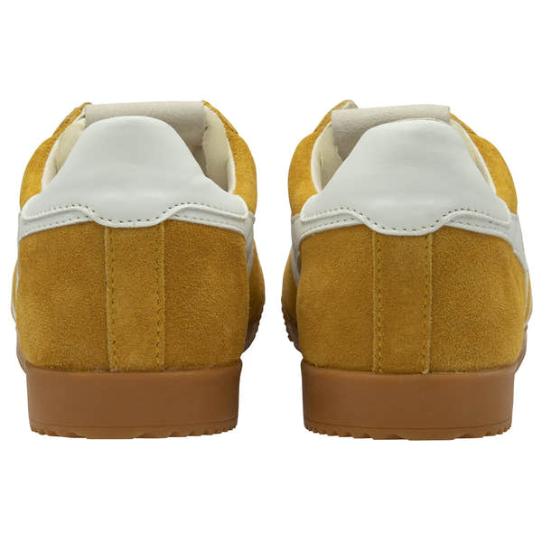 Gola Elan Ladies Sun/White Leather Lace Up Trainers-elevate your sole