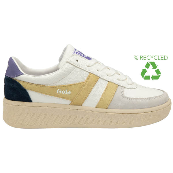 Gola Grandslam Trident Ladies White/Lemon/Lavender Lace Up Trainers-elevate your sole