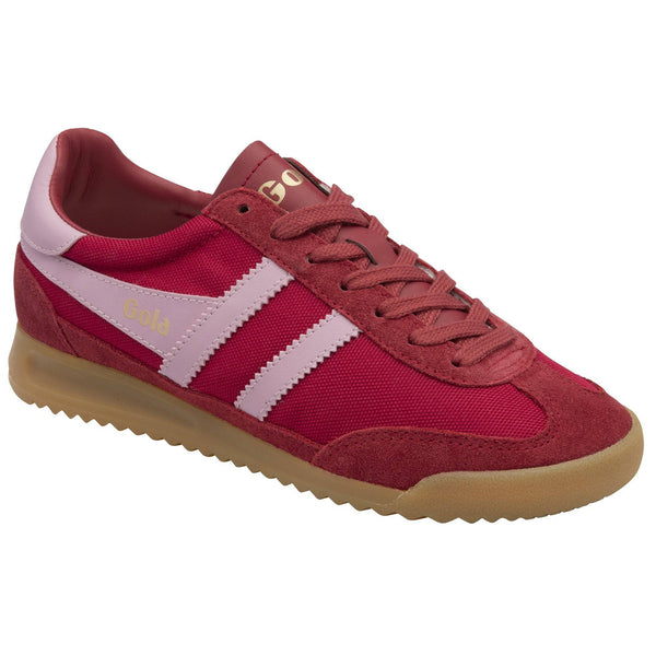Gola Tornado Ladies Deep Red/Candy Suede Lace Up Trainers-elevate your sole