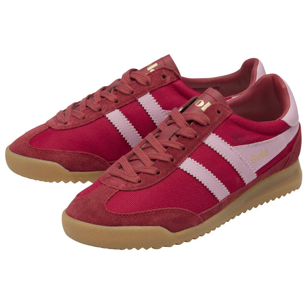Gola Tornado Ladies Deep Red/Candy Suede Lace Up Trainers-elevate your sole