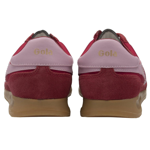 Gola Tornado Ladies Deep Red/Candy Suede Lace Up Trainers-elevate your sole
