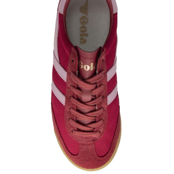 Gola Tornado Ladies Deep Red/Candy Suede Lace Up Trainers-elevate your sole