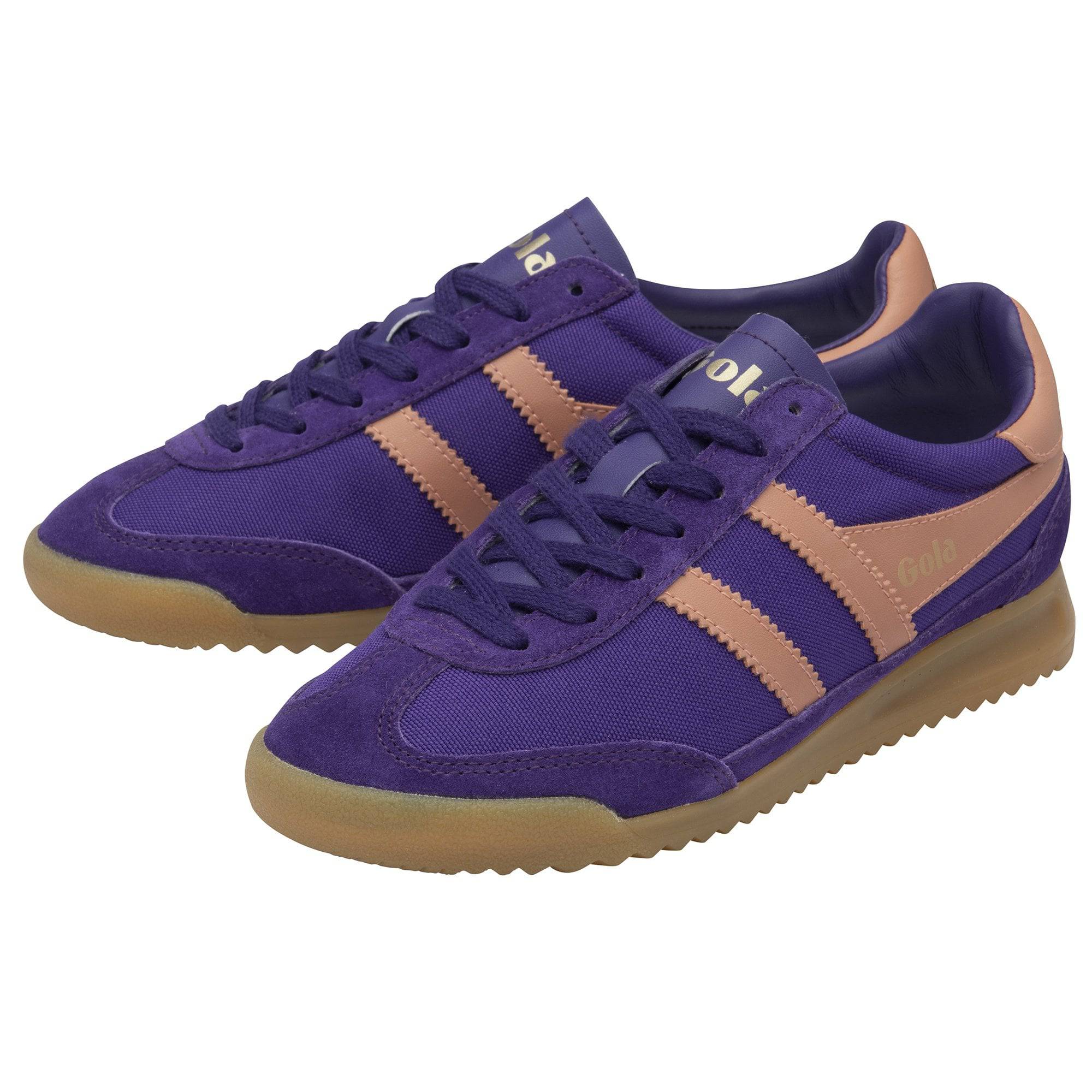 Gola Tornado Ladies Royal Purple/Terracotta Suede Lace Up Trainers-elevate your sole