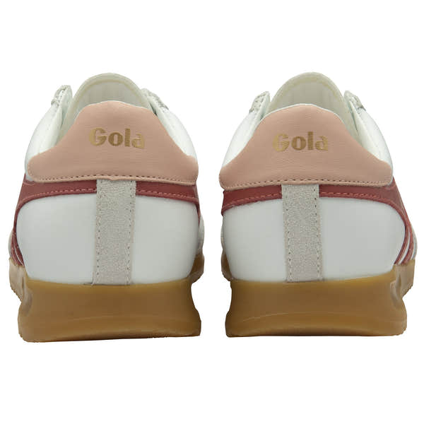 Gola Torpedo Ladies White/Clay/Pearl Pink Leather Lace Up Trainers-elevate your sole