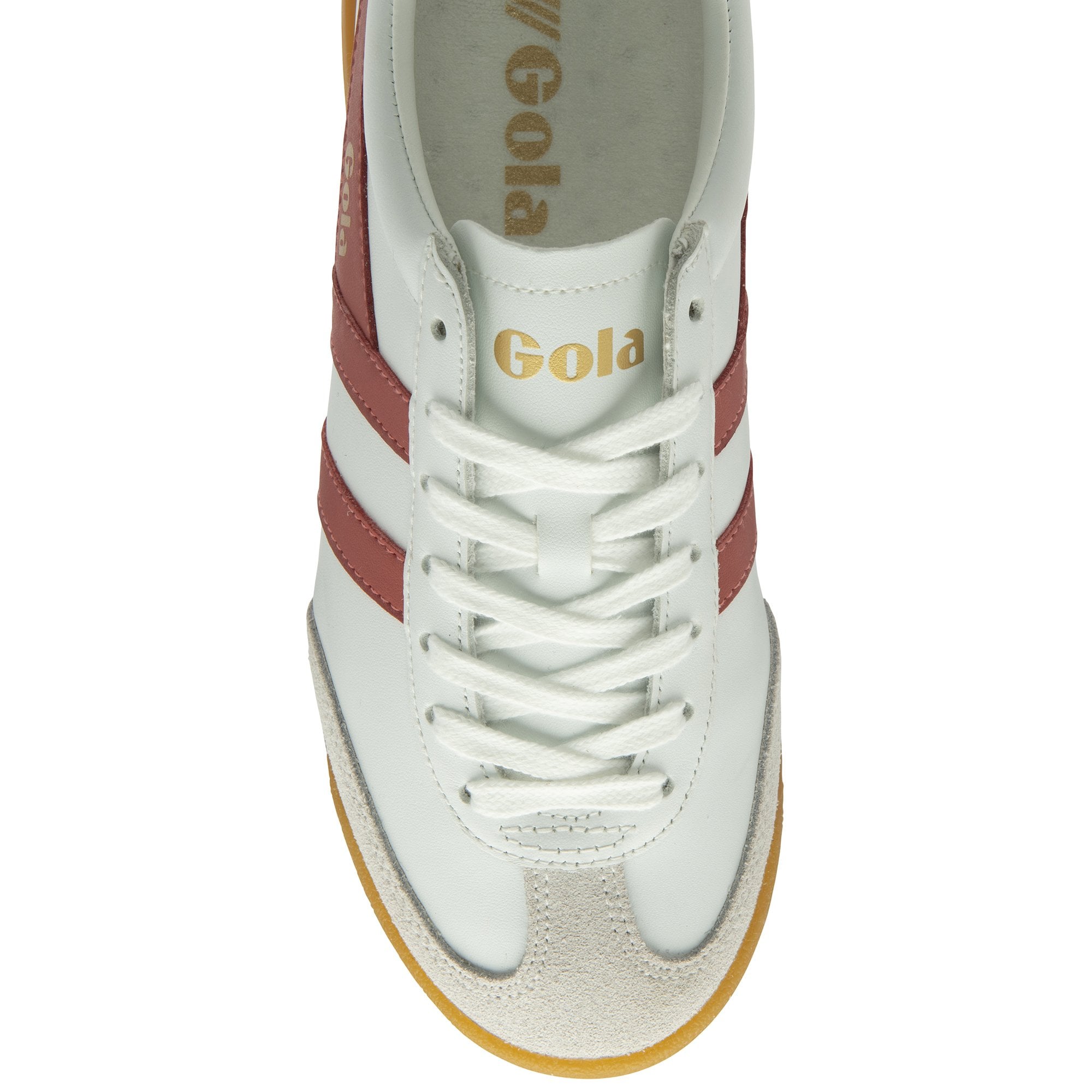 Gola Torpedo Ladies White/Clay/Pearl Pink Leather Lace Up Trainers-elevate your sole