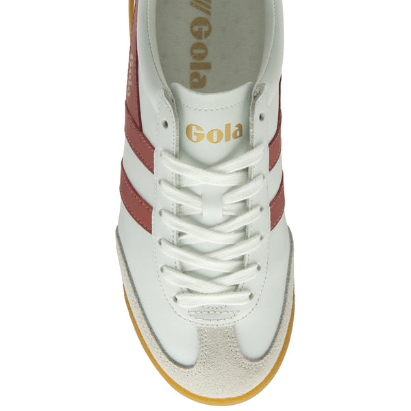 Gola Torpedo Ladies White/Clay/Pearl Pink Leather Lace Up Trainers-elevate your sole