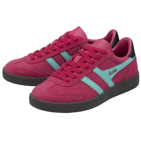 Gola Viper Ladies Fuchsia/Sea Mist/Black/Dk.Gum Suede Lace Up Trainers-elevate your sole