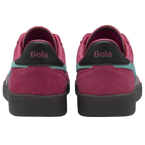 Gola Viper Ladies Fuchsia/Sea Mist/Black/Dk.Gum Suede Lace Up Trainers-elevate your sole