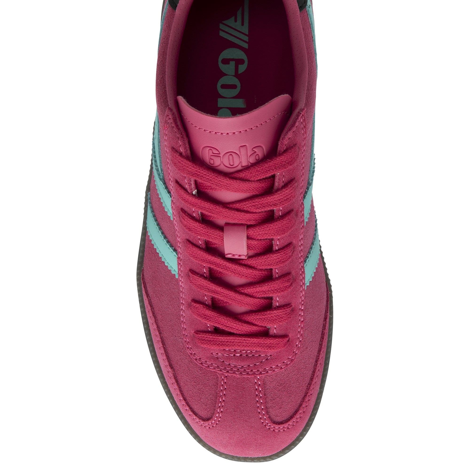 Gola Viper Ladies Fuchsia/Sea Mist/Black/Dk.Gum Suede Lace Up Trainers-elevate your sole