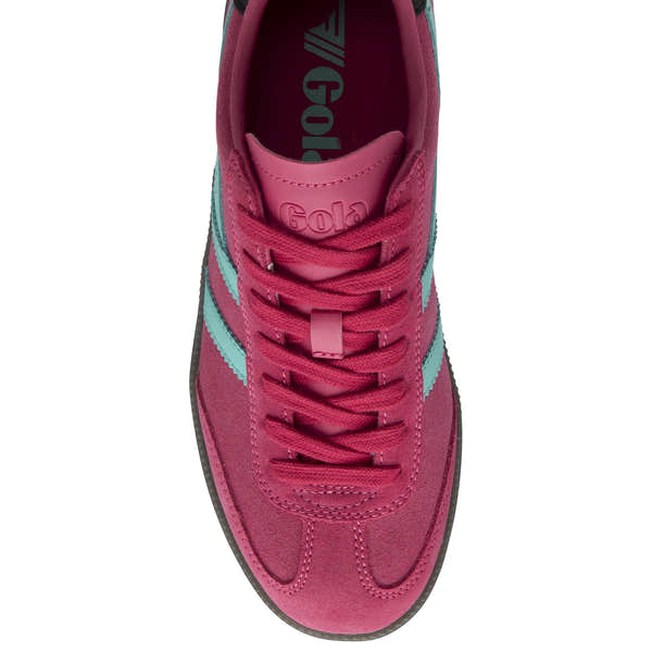 Gola Viper Ladies Fuchsia/Sea Mist/Black/Dk.Gum Suede Lace Up Trainers-elevate your sole