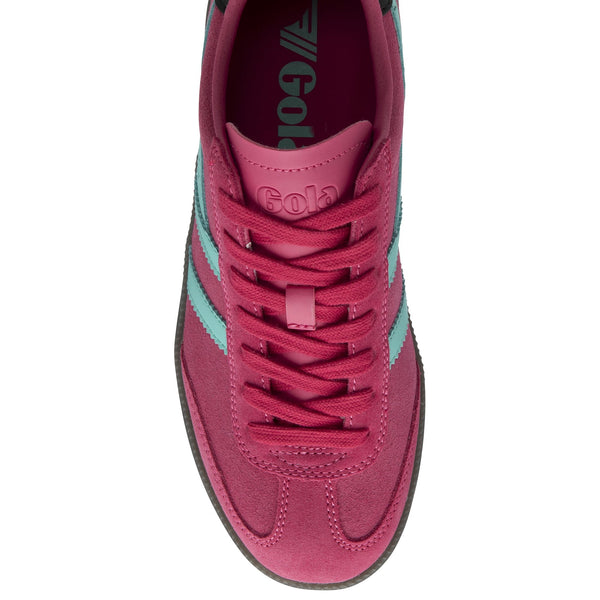 Gola Viper Ladies Fuchsia/Sea Mist/Black/Dk.Gum Suede Lace Up Trainers-elevate your sole