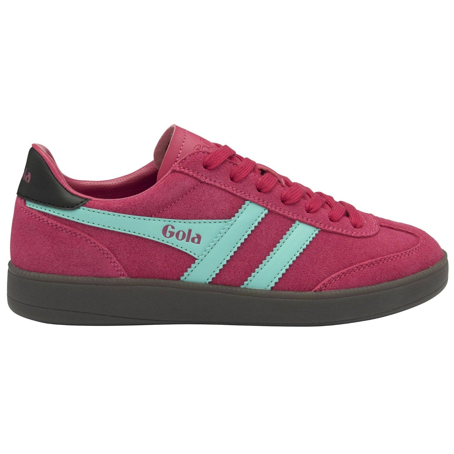 Gola Viper Ladies Fuchsia/Sea Mist/Black/Dk.Gum Suede Lace Up Trainers-elevate your sole