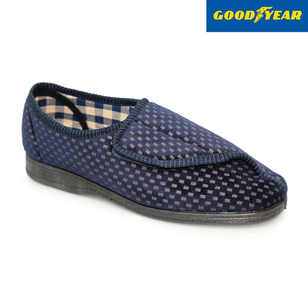 Good Year Columbus KMG125 Mens Navy Touch Fastening Slipper-elevate your sole