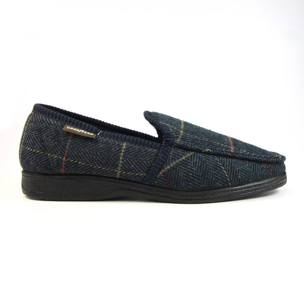 Goodyear Eisenhower KMG137 Mens Navy Textile Slip On Slippers-elevate your sole