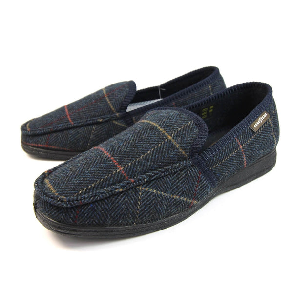 Goodyear Eisenhower KMG137 Mens Navy Textile Slip On Slippers-elevate your sole