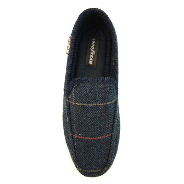 Goodyear Eisenhower KMG137 Mens Navy Textile Slip On Slippers-elevate your sole