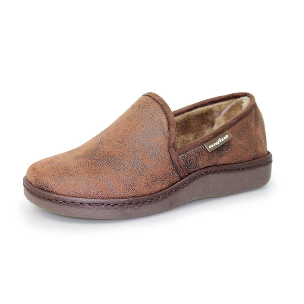 Goodyear Manor KMG021 Mens Brown Textile Slip On Slippers-elevate your sole