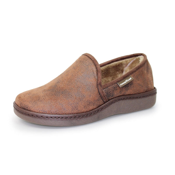 Goodyear Manor KMG021 Mens Brown Textile Slip On Slippers-elevate your sole