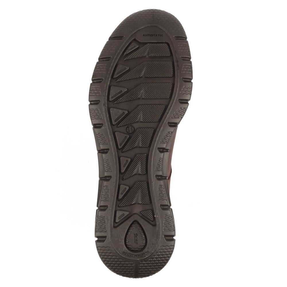 Grisport BMG087 Cloudstep Brown Leather Lace-Up Shoes with rugged rubber sole and anti-static outsole.
