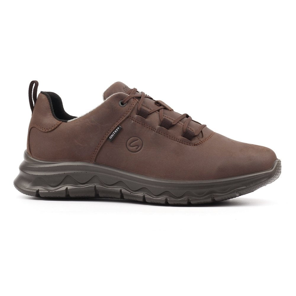 Grisport BMG087 Cloudstep Brown Leather Lace-Up Shoes for Men, ergonomic design, cushioned sole, lightweight, outdoor footwear.