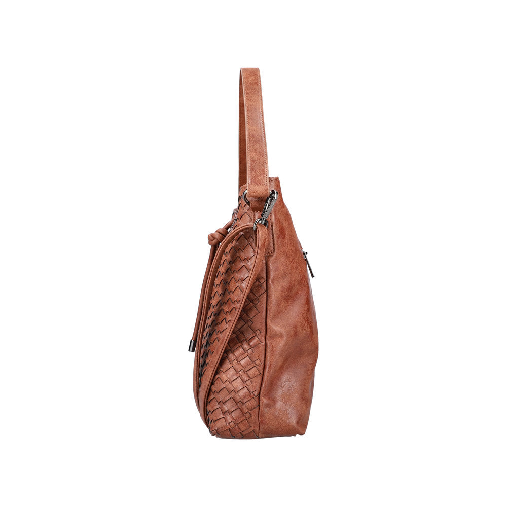 Rieker H1514-22 Ladies Tan Handbag With Cross Over Tan Strap