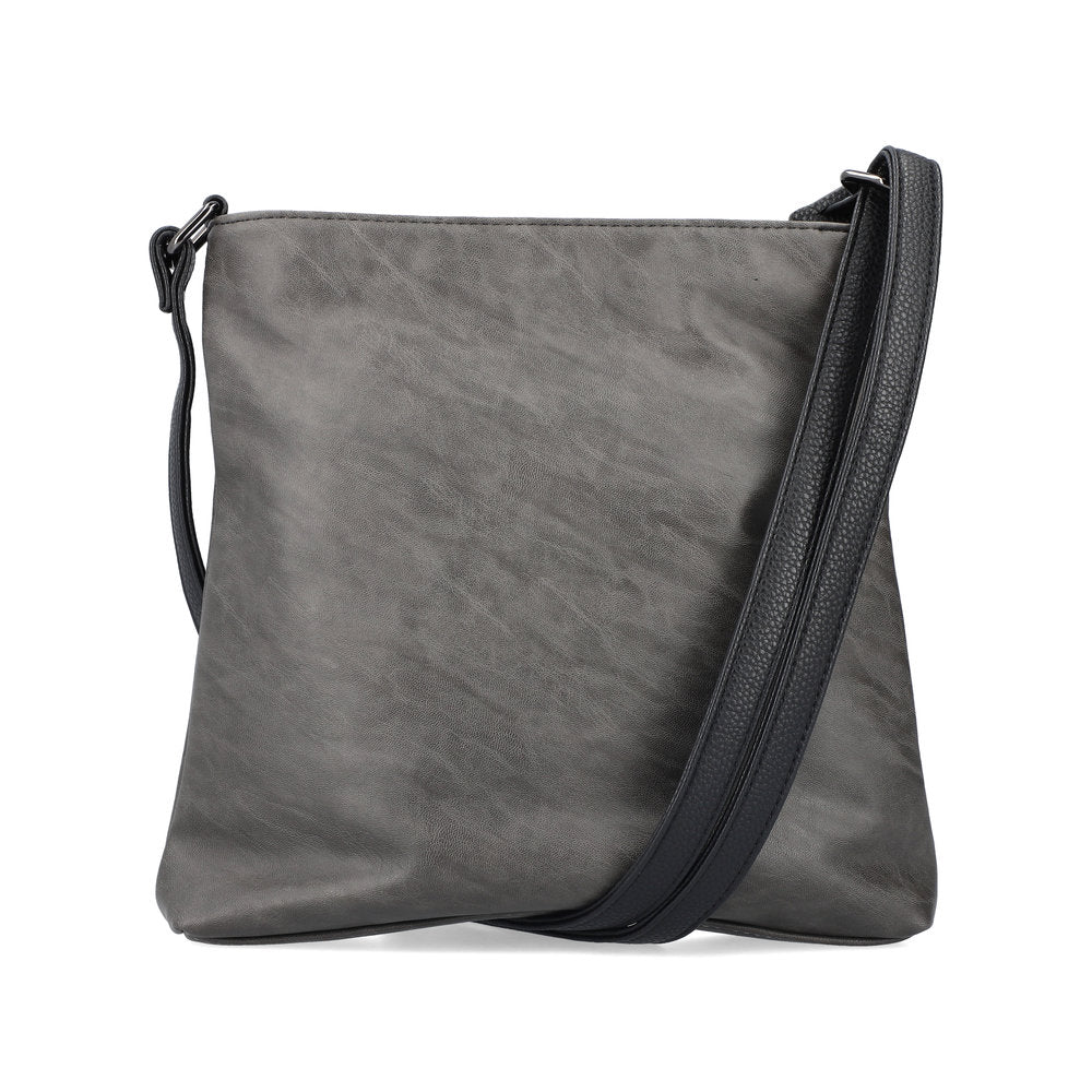 Rieker H1519-45 Ladies Grey Handbag With Cross Over Black Strap