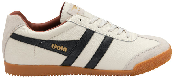 Gola Harrier Mens Off White Leather Lace Up Trainers