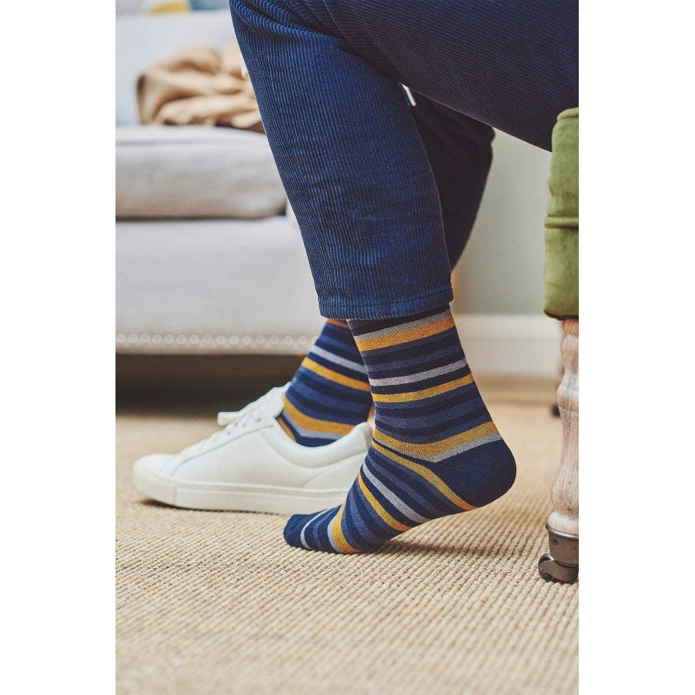 HJ Socks HJ640 Multi Stripe Comfort Top Socks-elevate your sole