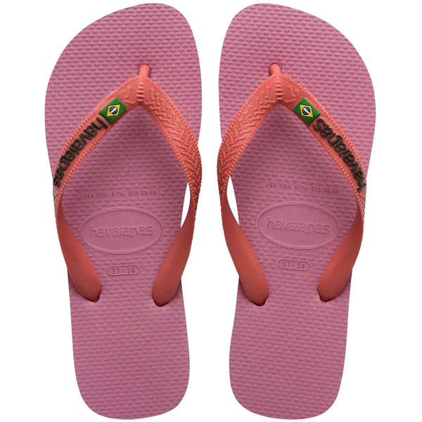 Havaianas Brasil Logo Ladies Rose Chiffon Toe Post Sandals