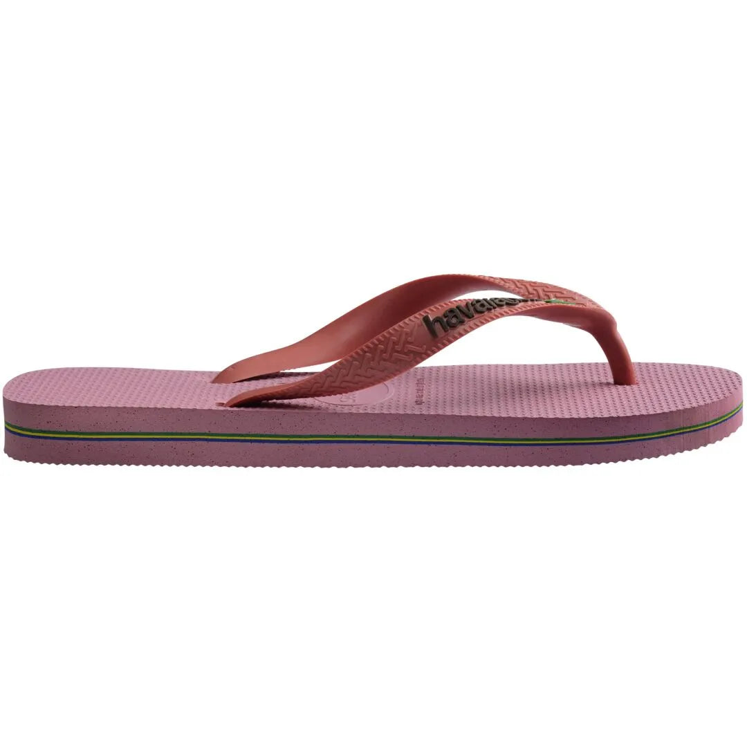 Havaianas Brasil Logo Ladies Rose Chiffon Toe Post Sandals
