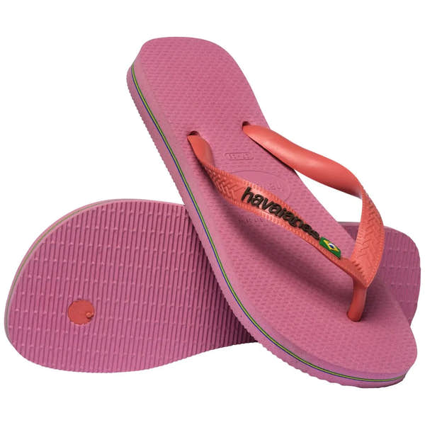 Havaianas Brasil Logo Ladies Rose Chiffon Toe Post Sandals