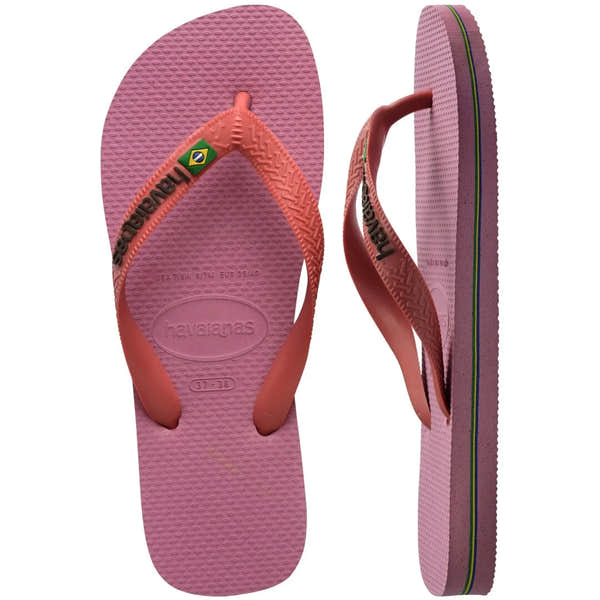 Havaianas Brasil Logo Ladies Rose Chiffon Toe Post Sandals
