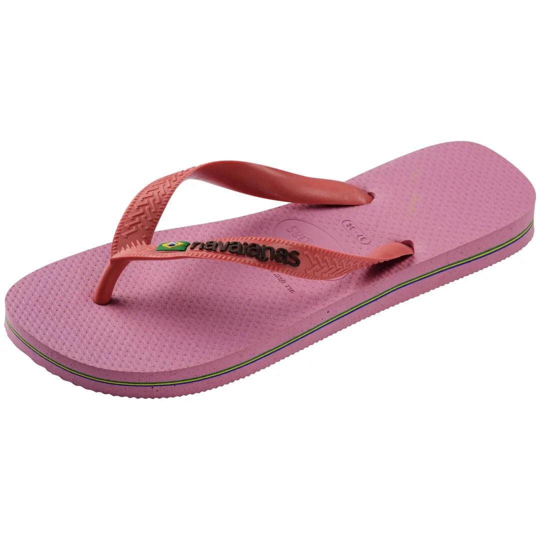 Havaianas Brasil Logo Ladies Rose Chiffon Toe Post Sandals