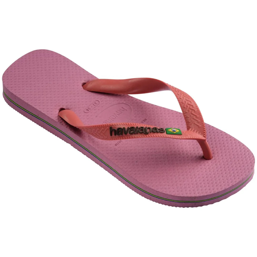 Havaianas Brasil Logo Ladies Rose Chiffon Toe Post Sandals