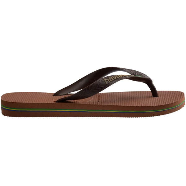 Havaianas Brasil Logo Mens Rust/Dark Brown Toe Post Sandals