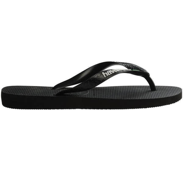 Havaianas Brasil Logo Unisex Black/Black Toe Post Sandals