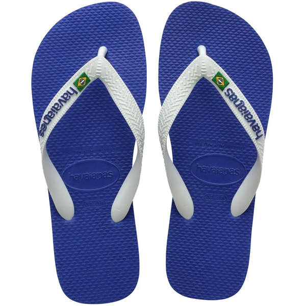 Havaianas Brasil Logo Unisex Marine Blue Toe Post Sandals