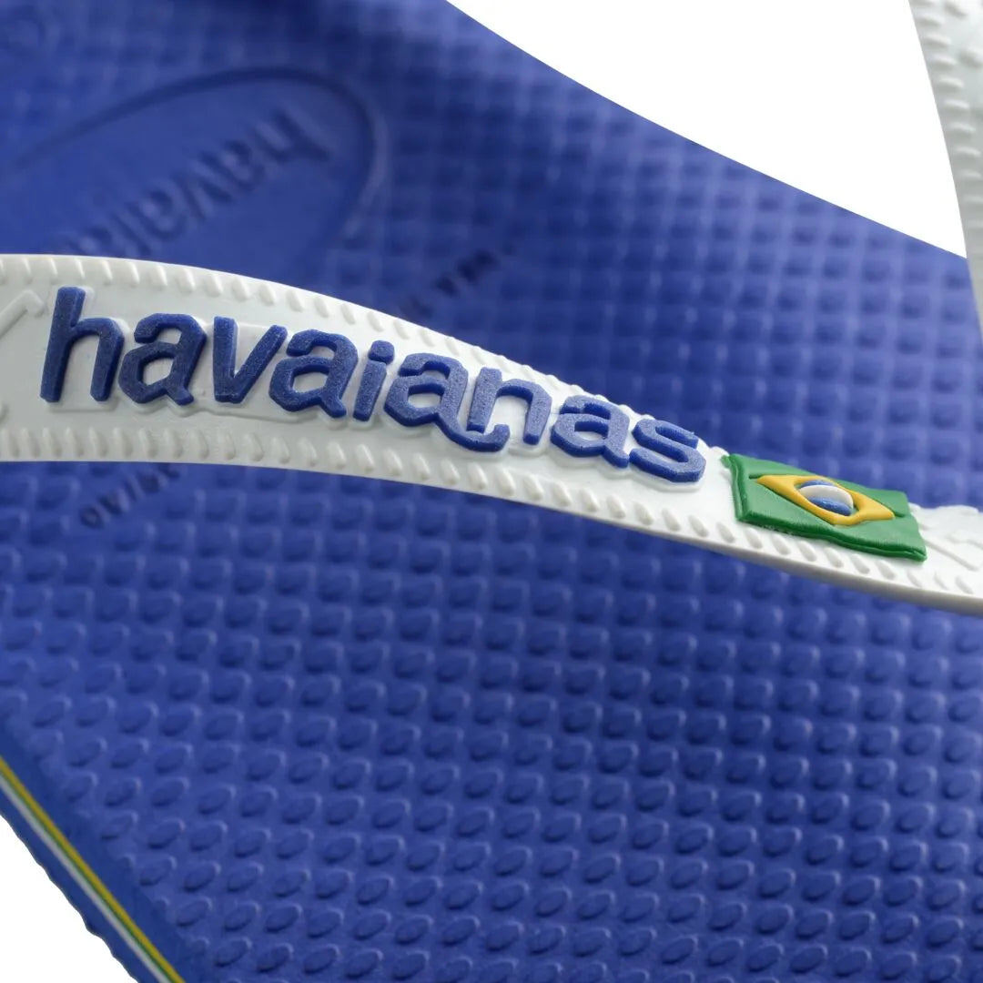 Havaianas Brasil Logo Unisex Marine Blue Toe Post Sandals