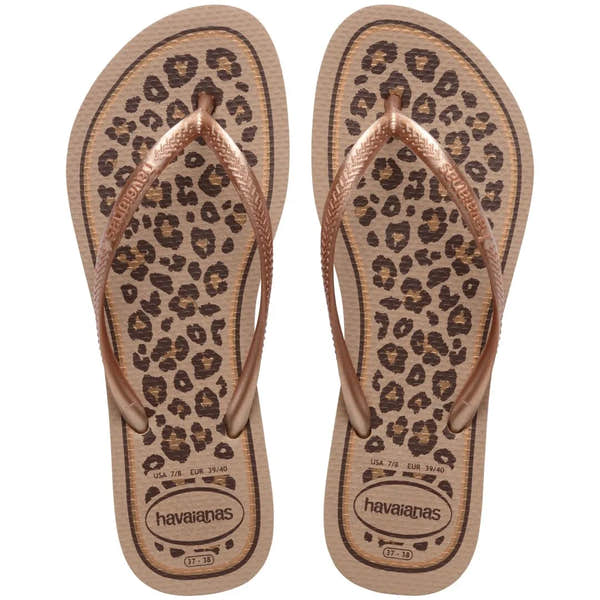 Havaianas Slim Animals Ladies Rose Gold Toe Post Sandals